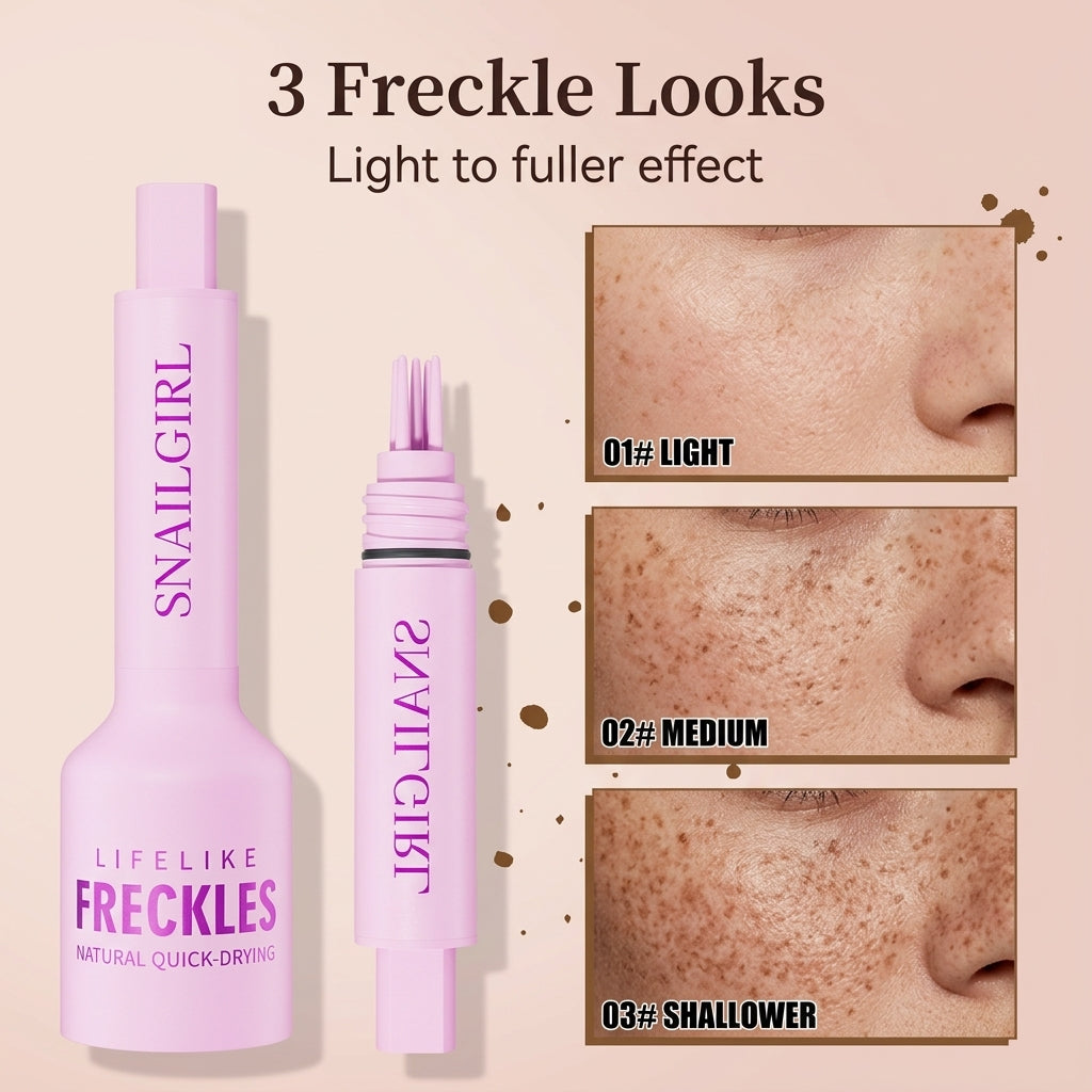 5-Point Natural Freckle Stamp Pen - Instant Lifelike Sunkissed Look, Waterproof & Smudge-Proof