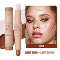 Professional 2-in-1 Contour & Highlight Stick - Dual-Ended Cream Sculpting Wand for 3D Face Definition