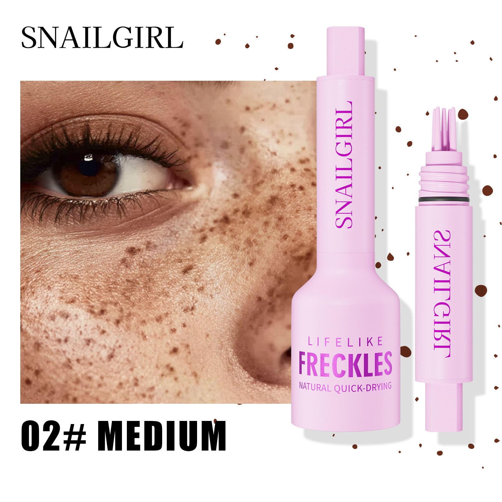 5-Point Natural Freckle Stamp Pen - Instant Lifelike Sunkissed Look, Waterproof & Smudge-Proof